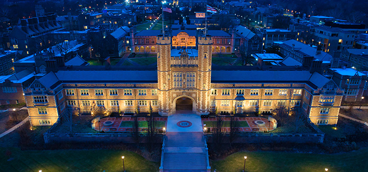 Brookings Hall at dusk